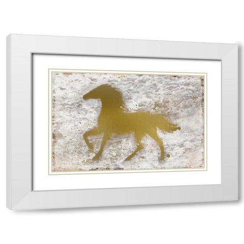 Golden Horse White Modern Wood Framed Art Print with Double Matting by Allen, Kimberly