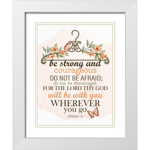 Be Strong White Modern Wood Framed Art Print with Double Matting by Allen, Kimberly