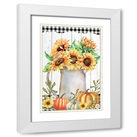 Autumn Floral White Modern Wood Framed Art Print with Double Matting by Allen, Kimberly