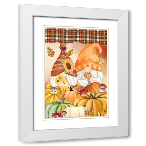 Gnome Fall White Modern Wood Framed Art Print with Double Matting by Allen, Kimberly