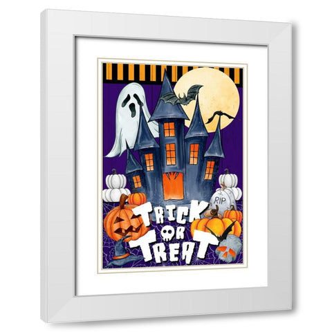 Haunted House White Modern Wood Framed Art Print with Double Matting by Allen, Kimberly