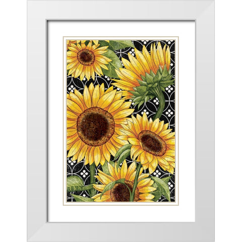 Sunflower Field White Modern Wood Framed Art Print with Double Matting by Allen, Kimberly