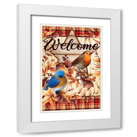 Autumn Song White Modern Wood Framed Art Print with Double Matting by Allen, Kimberly