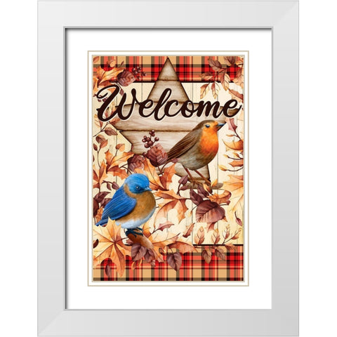 Autumn Song White Modern Wood Framed Art Print with Double Matting by Allen, Kimberly