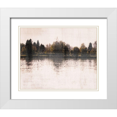 Serenity Lake White Modern Wood Framed Art Print with Double Matting by Allen, Kimberly