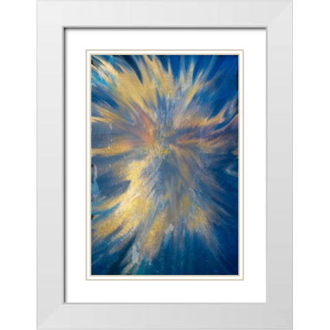 Golden Burst of Light White Modern Wood Framed Art Print with Double Matting by Allen, Kimberly