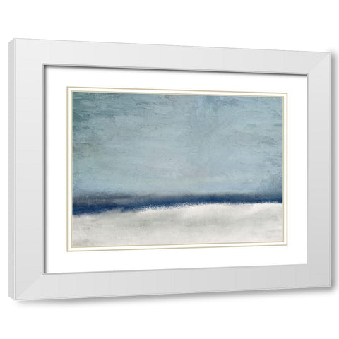 Dusky Blue White Modern Wood Framed Art Print with Double Matting by Allen, Kimberly