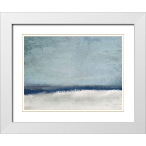 Dusky Blue White Modern Wood Framed Art Print with Double Matting by Allen, Kimberly