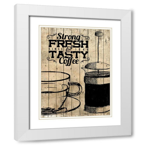 Premium Coffee 2 White Modern Wood Framed Art Print with Double Matting by Allen, Kimberly