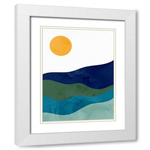 Over the Sun White Modern Wood Framed Art Print with Double Matting by Allen, Kimberly
