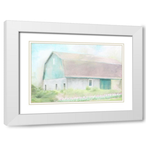 Springtime Barn White Modern Wood Framed Art Print with Double Matting by Allen, Kimberly