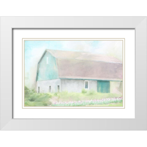 Springtime Barn White Modern Wood Framed Art Print with Double Matting by Allen, Kimberly