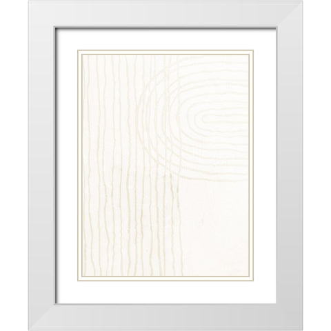 Brushstrokes 1 White Modern Wood Framed Art Print with Double Matting by Allen, Kimberly