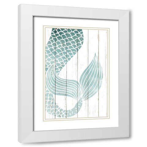 Mermaid Tail 1 White Modern Wood Framed Art Print with Double Matting by Allen, Kimberly