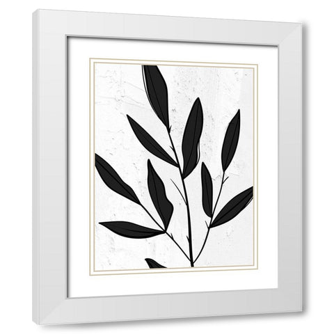 Plaster Leaves 1 White Modern Wood Framed Art Print with Double Matting by Allen, Kimberly