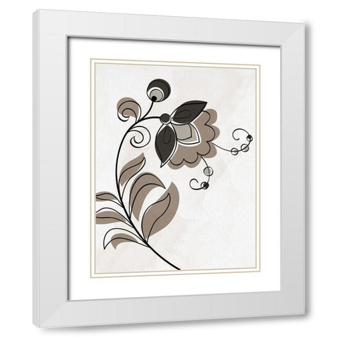 Folk 1 White Modern Wood Framed Art Print with Double Matting by Allen, Kimberly