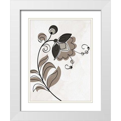 Folk 1 White Modern Wood Framed Art Print with Double Matting by Allen, Kimberly