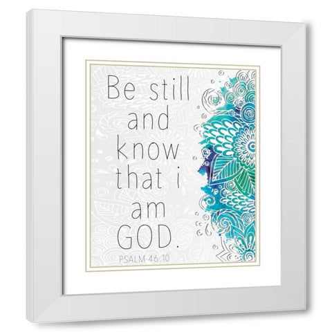 Be Still White Modern Wood Framed Art Print with Double Matting by Allen, Kimberly