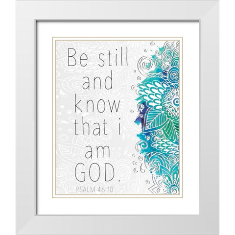 Be Still White Modern Wood Framed Art Print with Double Matting by Allen, Kimberly