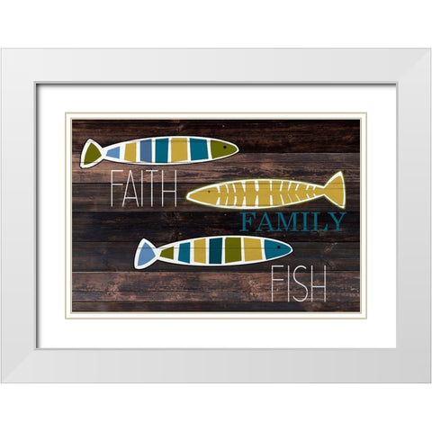 Faith Fish 1 White Modern Wood Framed Art Print with Double Matting by Allen, Kimberly