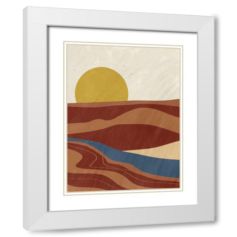 Desert Sun 1 White Modern Wood Framed Art Print with Double Matting by Allen, Kimberly