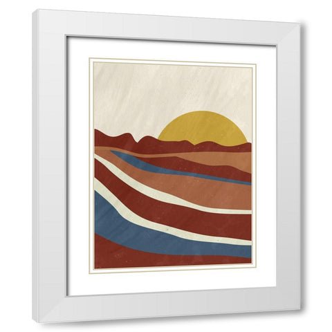 Desert Sun 2 White Modern Wood Framed Art Print with Double Matting by Allen, Kimberly