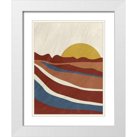 Desert Sun 2 White Modern Wood Framed Art Print with Double Matting by Allen, Kimberly