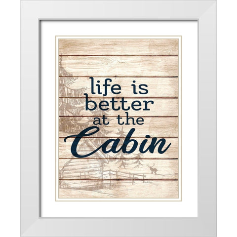 At the Cabin White Modern Wood Framed Art Print with Double Matting by Allen, Kimberly