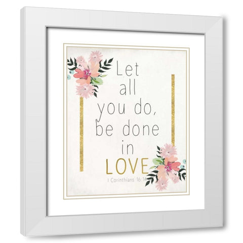 In Love White Modern Wood Framed Art Print with Double Matting by Allen, Kimberly