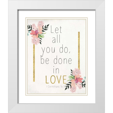 In Love White Modern Wood Framed Art Print with Double Matting by Allen, Kimberly