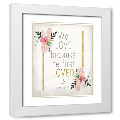We Love White Modern Wood Framed Art Print with Double Matting by Kimberly, Allen