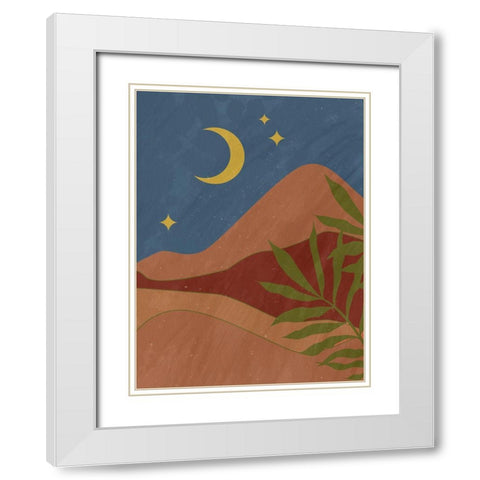 Desert Moon White Modern Wood Framed Art Print with Double Matting by Allen, Kimberly