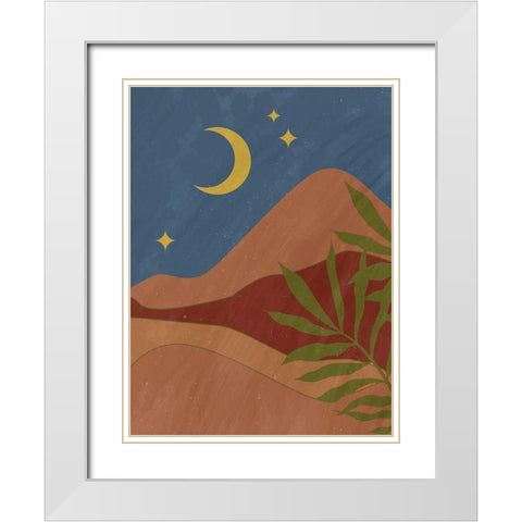 Desert Moon White Modern Wood Framed Art Print with Double Matting by Allen, Kimberly
