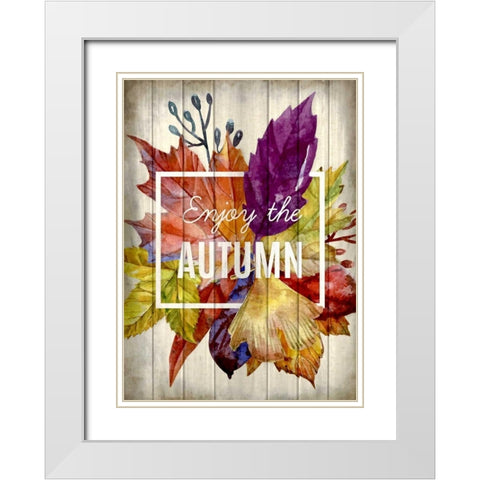 Enjoy Autumn White Modern Wood Framed Art Print with Double Matting by Allen, Kimberly