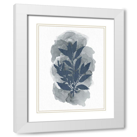 Leaf Silhouette 1 White Modern Wood Framed Art Print with Double Matting by Allen, Kimberly
