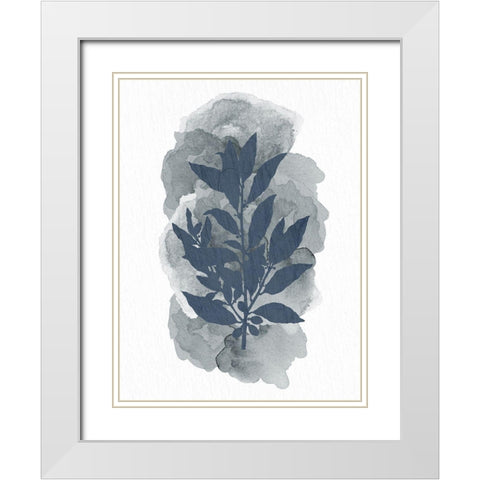 Leaf Silhouette 1 White Modern Wood Framed Art Print with Double Matting by Allen, Kimberly