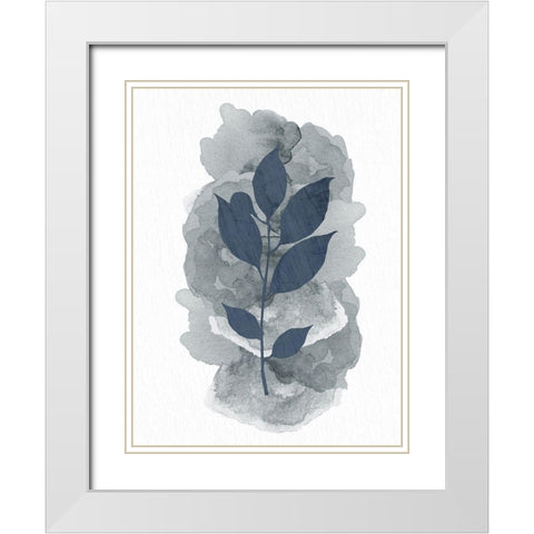Leaf Silhouette 2 White Modern Wood Framed Art Print with Double Matting by Allen, Kimberly
