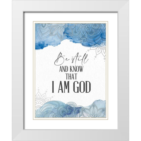 Watercolor Be Still White Modern Wood Framed Art Print with Double Matting by Allen, Kimberly