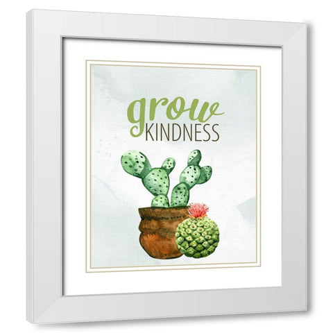 Grow Kindness White Modern Wood Framed Art Print with Double Matting by Allen, Kimberly