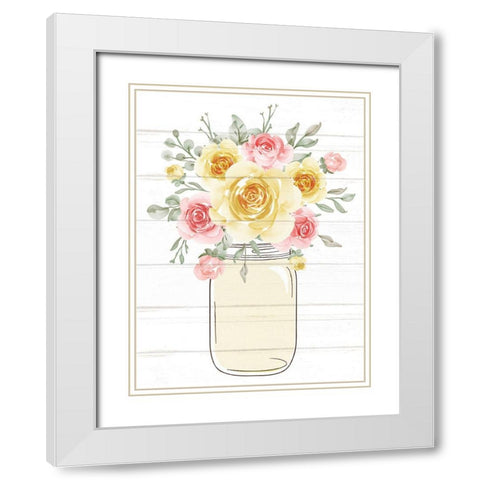 Floral Jar 4 White Modern Wood Framed Art Print with Double Matting by Allen, Kimberly
