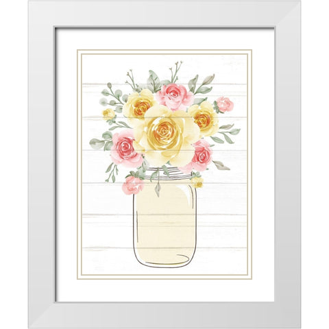 Floral Jar 4 White Modern Wood Framed Art Print with Double Matting by Allen, Kimberly