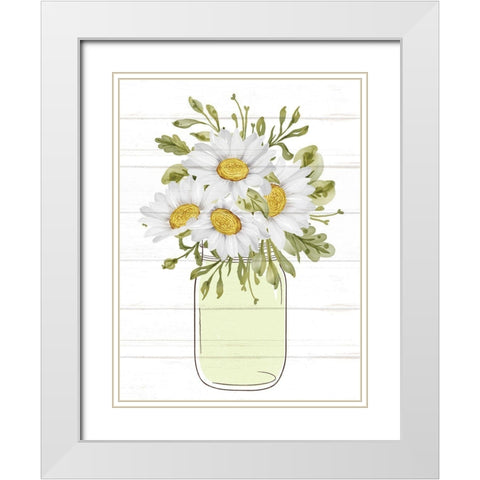 Floral Jar 5 White Modern Wood Framed Art Print with Double Matting by Allen, Kimberly