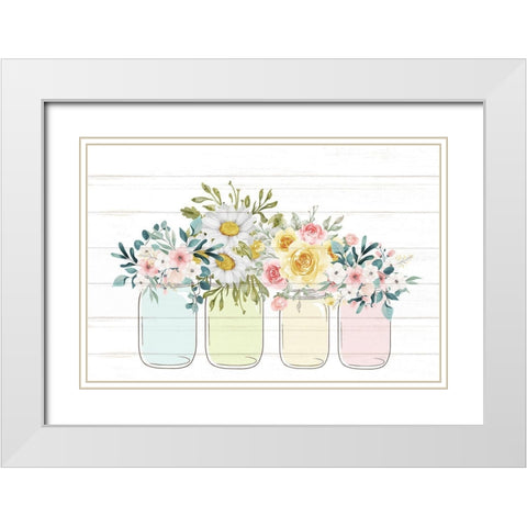Floral Jar 6 White Modern Wood Framed Art Print with Double Matting by Allen, Kimberly