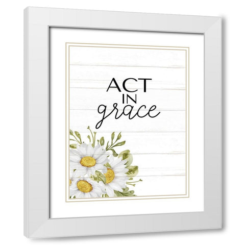 Floral Jar 8 White Modern Wood Framed Art Print with Double Matting by Allen, Kimberly