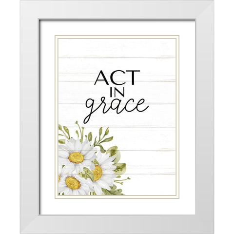 Floral Jar 8 White Modern Wood Framed Art Print with Double Matting by Allen, Kimberly