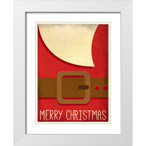 Merry Christmas White Modern Wood Framed Art Print with Double Matting by Allen, Kimberly