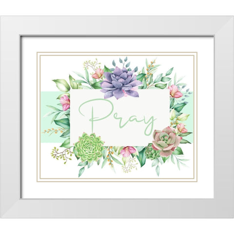 Succulent Sentiment 1 White Modern Wood Framed Art Print with Double Matting by Allen, Kimberly