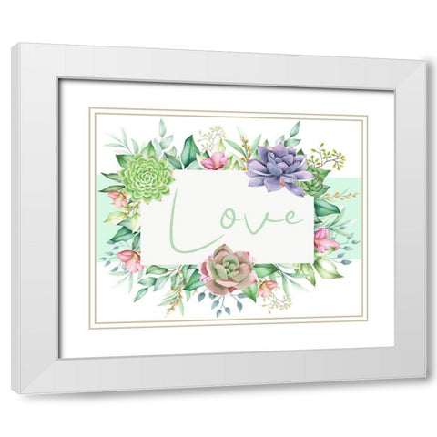 Succulent Sentiment 2 White Modern Wood Framed Art Print with Double Matting by Allen, Kimberly