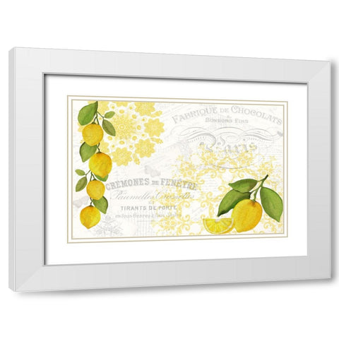 Mandala Lemon White Modern Wood Framed Art Print with Double Matting by Allen, Kimberly
