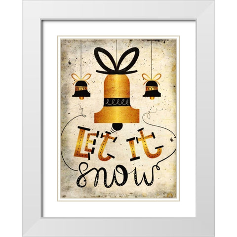 Let it Snow White Modern Wood Framed Art Print with Double Matting by Allen, Kimberly